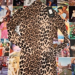 LEOPARD TURTLENECK DRESS